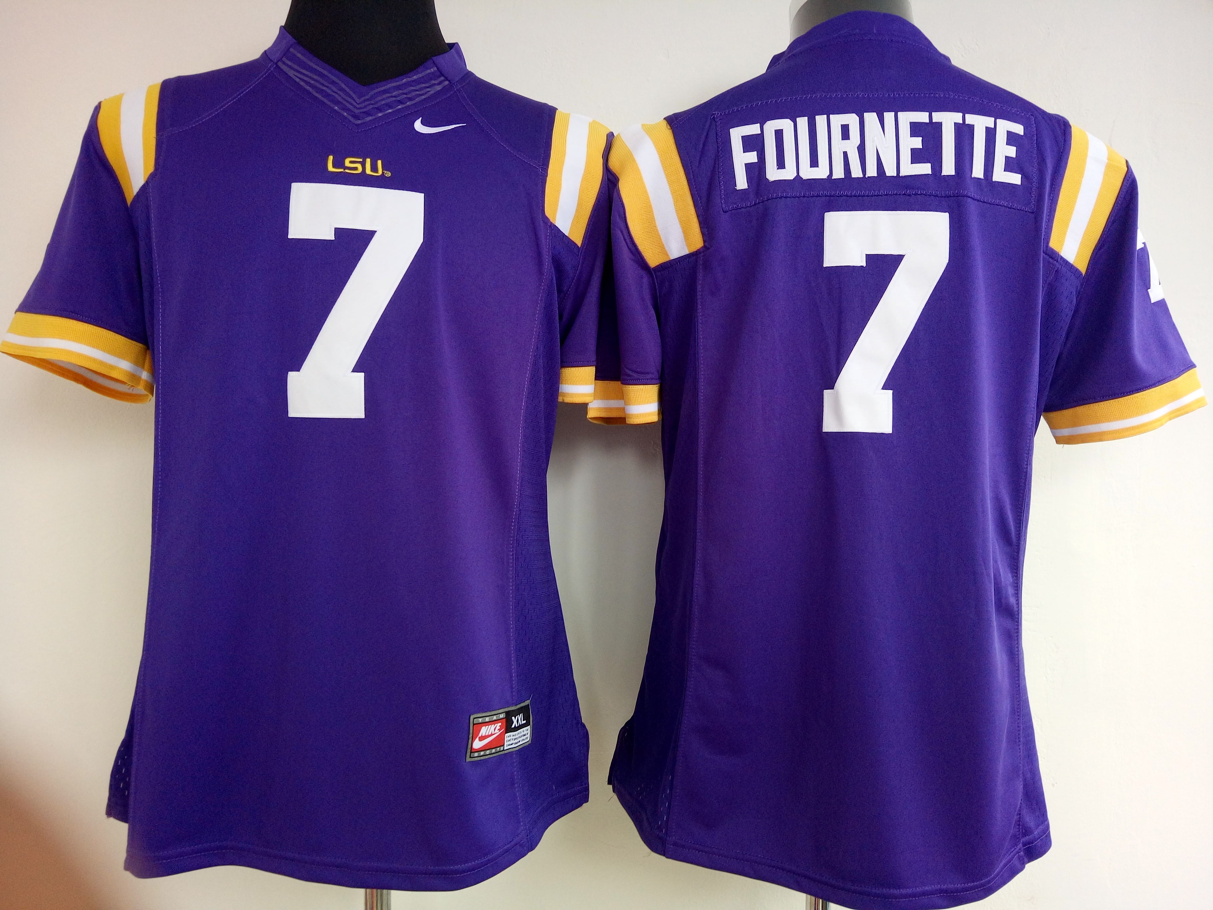 NCAA Womens LSU Tigers Purple 7 Fournette jerseys